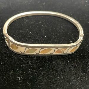 Honcho En Mexico Inlaid silver side clasp bracelet